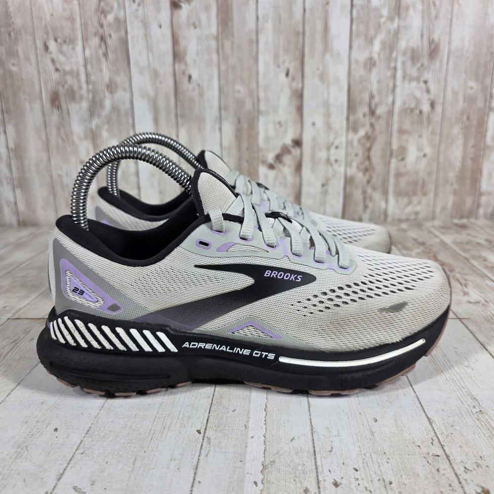 Brooks Adrenaline GTS 23 Womens Grey Lavender Running Shoes 1203811B039 Size 6